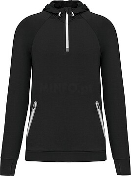 Sweatshirt de desporto 1/2 fecho com capuz unissexo PA360
