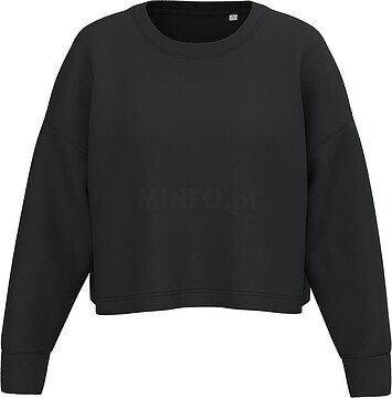 Sweatshirt “crop” com decote redondo de senhora PA395