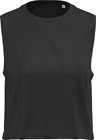 PA499 T-shirt crop sem mangas de senhora tam: L cor: Black :...