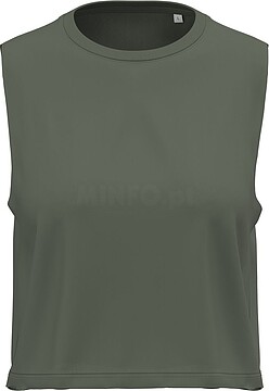 T-shirt crop sem mangas de senhora PA499