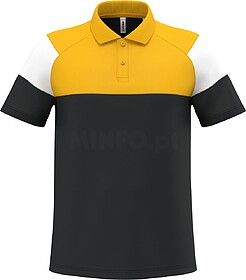 PA4032 Polo de treino unissexo tam: M cor: Black/ Sporty Yel...