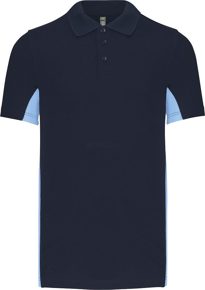 Polo piqué manga curta bicolor de homem K232
