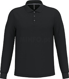 K243C Polo de manga comprida tam: 3XL cor: Black : Kariban S...