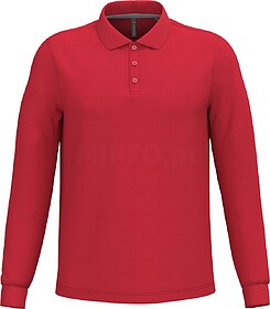 K243C Polo de manga comprida tam: 4XL cor: Red : Kariban Sup...