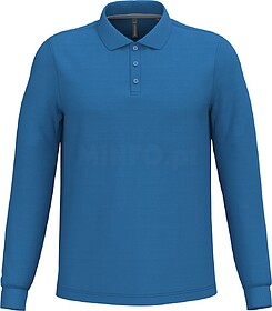 K243C Polo de manga comprida tam: 3XL cor: Light Royal Blue ...