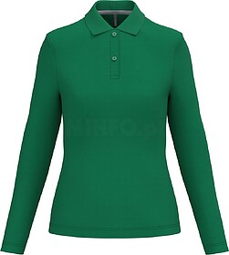 K244C Polo de senhora manga comprida tam: M cor: Kelly Green...