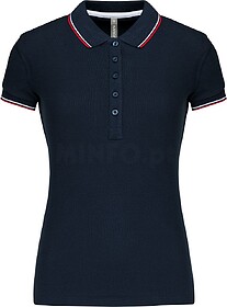 K251 Polo de senhora manga curta tam: XL cor: Navy/ Red/ Whi...