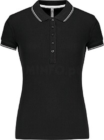 K251 Polo de senhora manga curta tam: M cor: Black/ Light Gr...