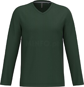 K358C T-shirt manga comprida e decote V tam: 3XL cor: Forest...