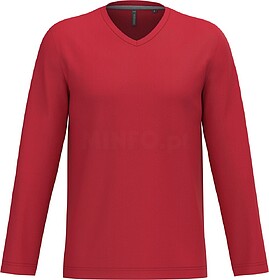 K358C T-shirt manga comprida e decote V tam: 3XL cor: Red : ...