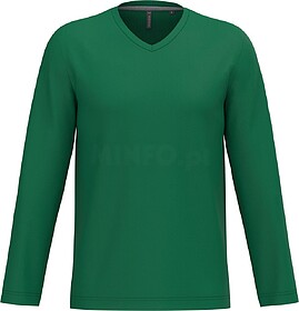 K358C T-shirt manga comprida e decote V tam: L cor: Kelly Gr...
