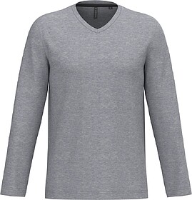 K358C T-shirt manga comprida e decote V tam: L cor: Oxford G...