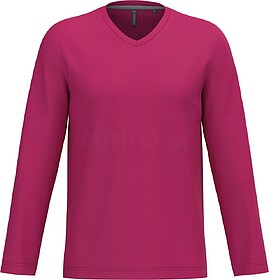 K358C T-shirt manga comprida e decote V tam: L cor: Fuchsia ...