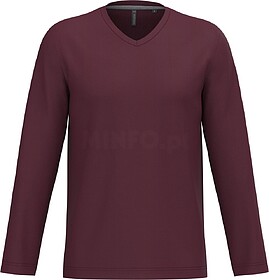 K358C T-shirt manga comprida e decote V tam: M cor: Wine : K...