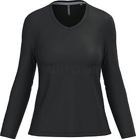 K382C T-shirt de manga comprida decote V senhora tam: 3XL co...