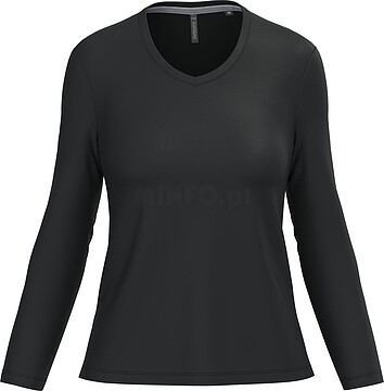 T-shirt de manga comprida decote V senhora K382
