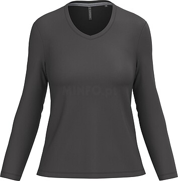 T-shirt de manga comprida decote V senhora K382