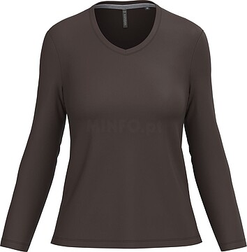 T-shirt de manga comprida decote V senhora K382