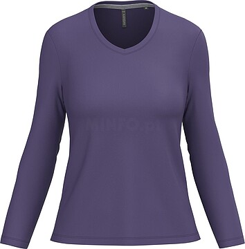 T-shirt de manga comprida decote V senhora K382