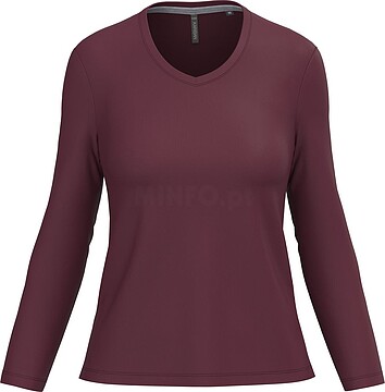 T-shirt de manga comprida decote V senhora K382