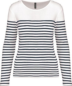 K386 T-shirt de senhora à marinheiro de manga comprida tam:...