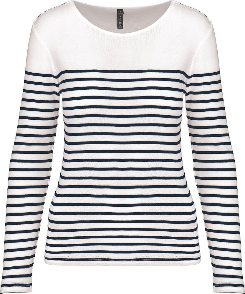 T-shirt de senhora à marinheiro de manga comprida K386