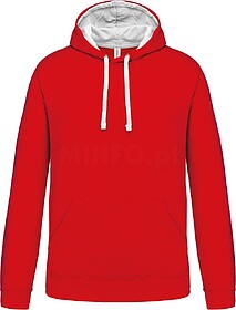K446 Sweatshirt com capuz em contraste tam: L cor: Red/ Whit...