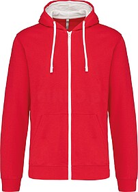 K466 Casaco sweatshirt com capuz em contraste tam: M cor: Re...