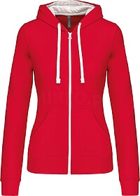 K467 Casaco sweatshirt de senhora com capuz em contraste tam...