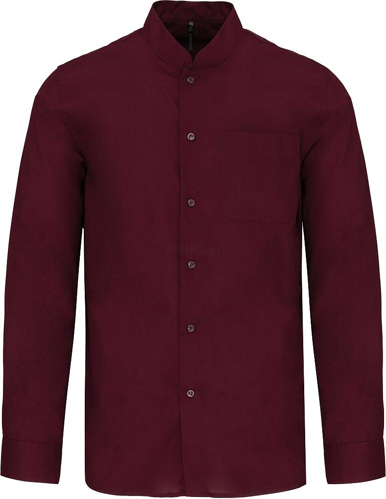 Camisa de homem com gola à padre de manga comprida K515