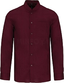 K515C Camisa de homem com gola à padre de manga comprida ta...
