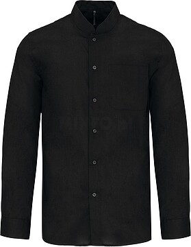 Camisa de homem com gola à padre de manga comprida K515