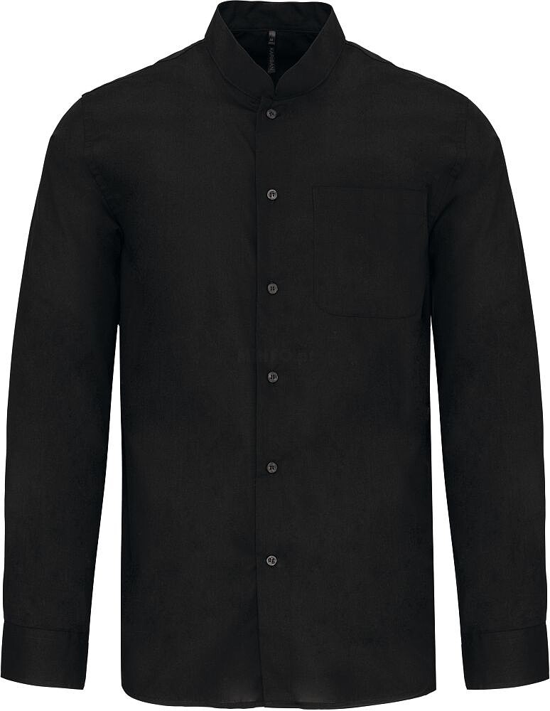 Camisa de homem com gola à padre de manga comprida K515