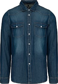 K519 Camisa em ganga de manga comprida tam: S cor: Blue Jean...