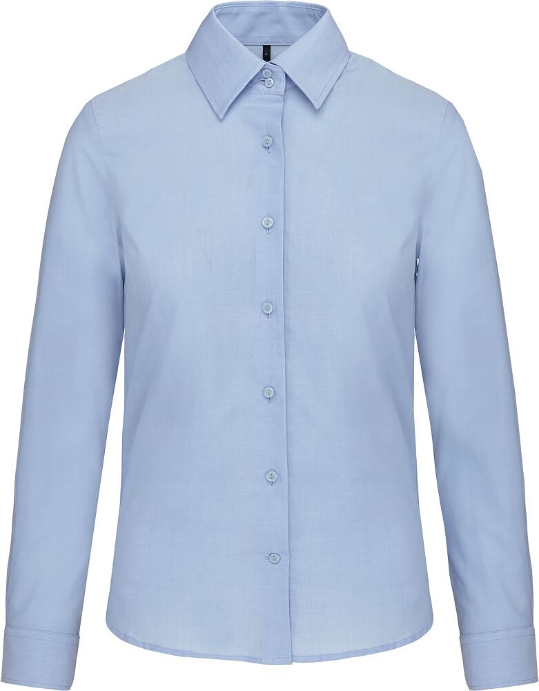 Camisa de senhora manga comprida em Oxford de tratamento fácil K534