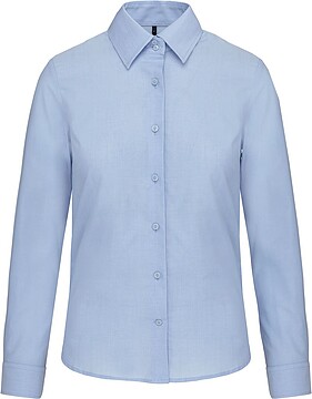 Camisa de senhora manga comprida em Oxford de tratamento fácil K534