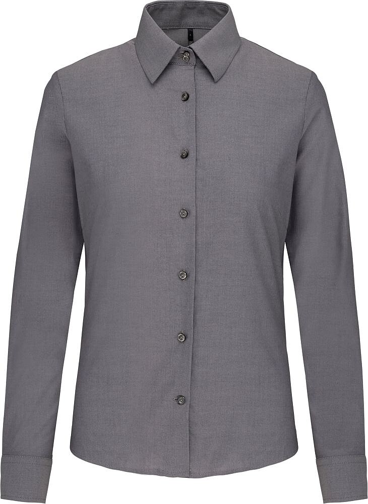Camisa de senhora manga comprida em Oxford de tratamento fácil K534