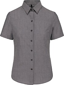 K536C Camisa de senhora manga curta em Oxford tratamento fá...