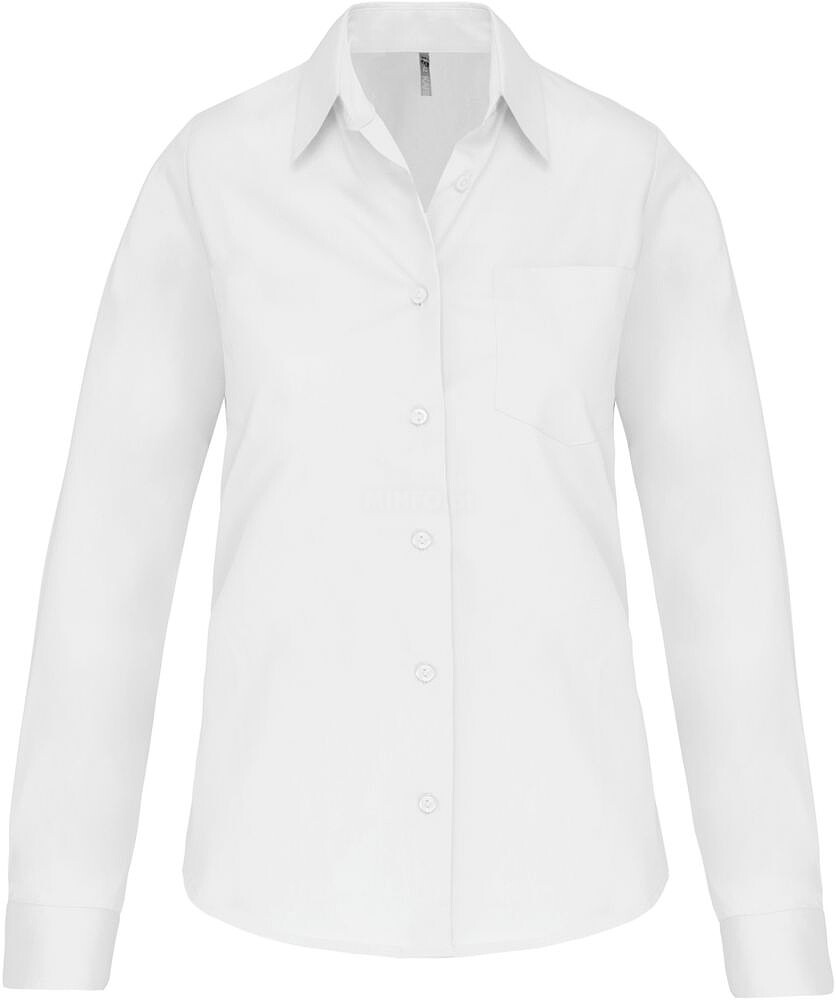 Camisa de senhora de manga comprida em popeline tratamento fácil K542