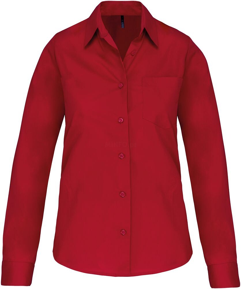 Camisa de senhora de manga comprida em popeline tratamento fácil K542