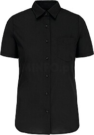 K548C Camisa popeline poliéster/ algodão manga curta de tr...