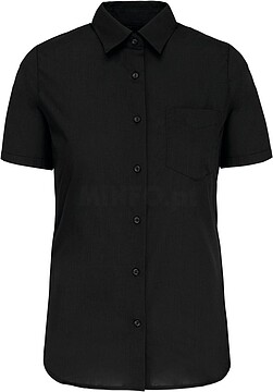 Camisa popeline poliéster/ algodão manga curta de tratamento fácil de senhora K548