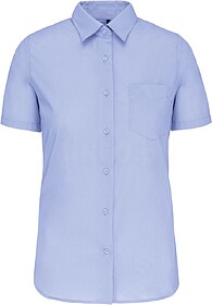 K548C Camisa popeline poliéster/ algodão manga curta de tr...