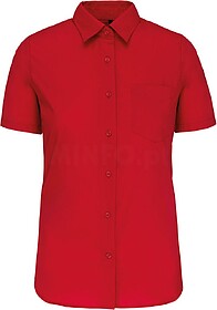 K548C Camisa popeline poliéster/ algodão manga curta de tr...