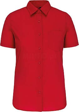 Camisa popeline poliéster/ algodão manga curta de tratamento fácil de senhora K548
