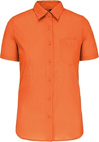 K548C Camisa popeline poliéster/ algodão manga curta de tr...