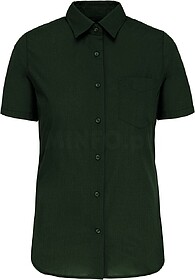 K548C Camisa popeline poliéster/ algodão manga curta de tr...