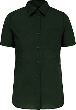 Camisa popeline poliéster/ algodão manga curta de tratamento fácil de senhora K548