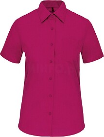 K548C Camisa popeline poliéster/ algodão manga curta de tr...