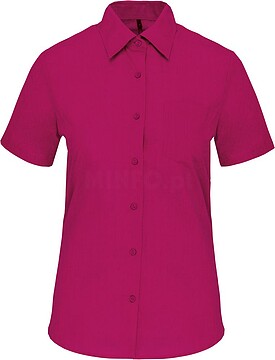 Camisa popeline poliéster/ algodão manga curta de tratamento fácil de senhora K548